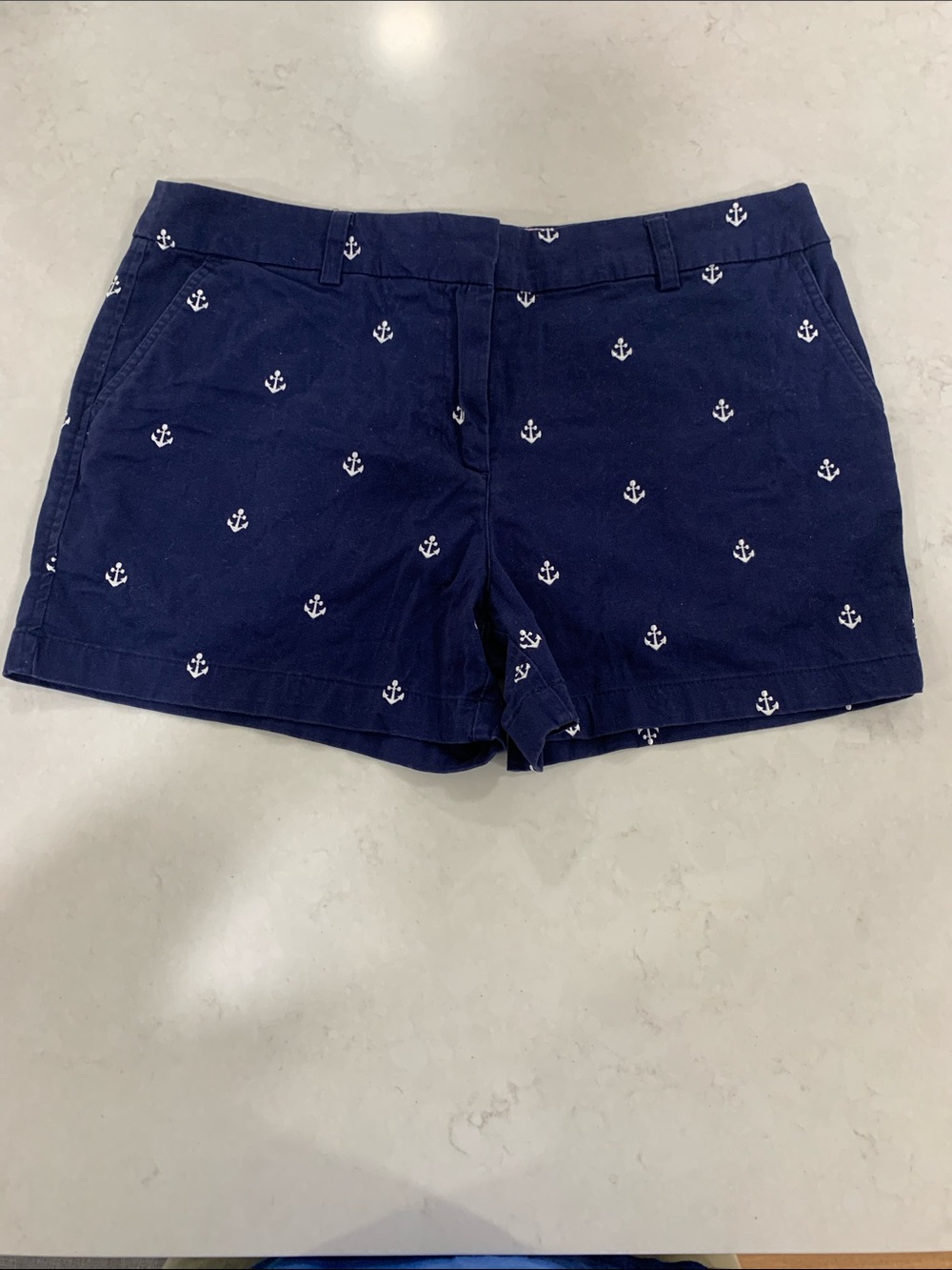 Cambridge Dry Goods Navy Shorts with White Anchor Embroidery